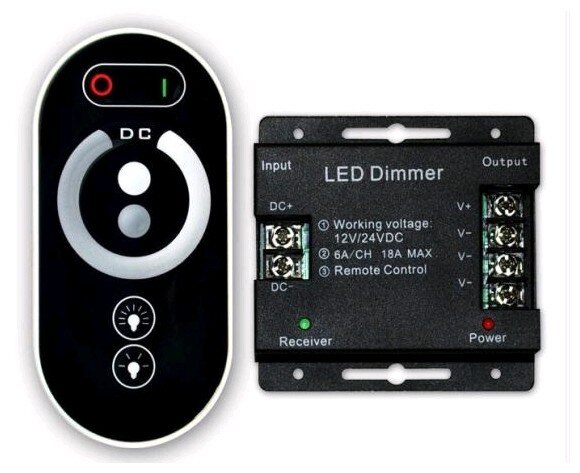 Avide LED-Streifen 12-24V, 216W, Dimmer, RF-Touch-Fernbedienung und Controller