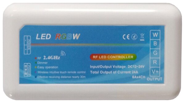 Avide LED-Streifen 12-24V, 288W, RGB+W, 4-Zonen-Controller