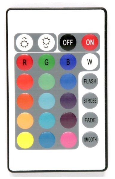 Avide LED-Streifen 5–24V, 72W, RGB, 24 Tasten, IR-Fernbedienung und Controller