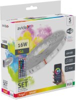 Avide LED-Streifen Blister 12V 16W RGB 1m TUYA - Musiksteuerung + IR-Fernbedienung