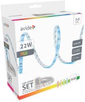 Avide LED-Streifen Blister 12V 22W RGB 2x1m Musiksteuerung + IR-Fernbedienung