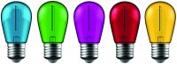 Avide Dekor Filament LED Lampe 1W E27 (Grün/Blau/Gelb/Rot/Lila)