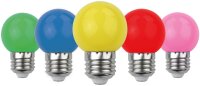Avide Dekor LED-Lampen G45 1W E27 B5 (Grün/Blau/Gelb/Rot/Rosa)