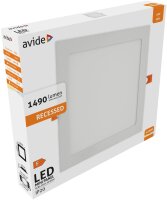 Avide LED-Deckenleuchte Einbaupanel quadratisch ALU 18W...