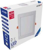 Avide LED-Deckenleuchte Einbaupanel quadratisch ALU 6W KW 6400K