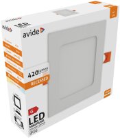 Avide LED-Deckenleuchte Einbaupanel quadratisch ALU 6W NW...