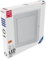 Avide LED-Deckenleuchte für Aufbaumontage, quadratisch, ALU, 18W, KW, 6400K