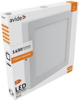 Avide LED-Deckenleuchte für Aufbaumontage, quadratisch, ALU, 18W, NW, 4000K