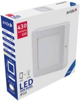 Avide LED-Deckenleuchte für Aufbaumontage, quadratisch, ALU, 6W, KW, 6400K