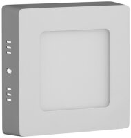 Avide LED-Deckenleuchte für Aufbaumontage, quadratisch, ALU, 6W, NW, 4000K