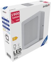 Avide LED-Deckenleuchte für Aufbaumontage, quadratisch, Kunststoff, 18W, KW, 6400K