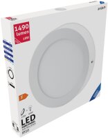 Avide LED-Deckenleuchte für Aufbaumontage, rund, ALU, 18W, KW, 6400K
