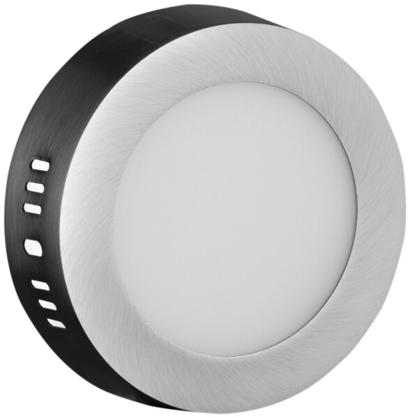 Avide LED-Deckenleuchte für Aufbaumontage, rund, ALU, satiniertes Nickel, 6W, NW 4000K