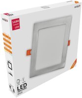 Avide LED-Deckenleuchte, Einbaupanel, quadratisch, ALU,...
