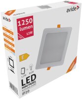 Avide LED-Deckenleuchte, Einbaupanel, quadratisch, Kunststoff, 12W, NW, 4000K