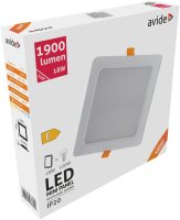 Avide LED-Deckenleuchte, Einbaupanel, quadratisch, Kunststoff, 18W, NW, 4000K