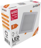 Avide LED-Deckenleuchte, Einbaupanel, quadratisch, Kunststoff, 5W, NW, 4000K