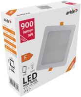 Avide LED-Deckenleuchte, Einbaupanel, quadratisch, Kunststoff, 9W NW 4000K