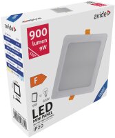 Avide LED-Deckenleuchte, Einbaupanel, quadratisch, Kunststoff, 9W, KW, 6400K