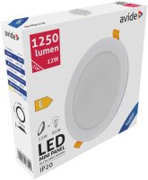 Avide LED-Deckenleuchte, Einbaupanel, rund, Kunststoff, 12W, KW, 6400K