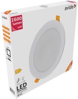 Avide LED-Deckenleuchte, Einbaupanel, rund, Kunststoff, 24W, NW, 4000K