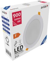 Avide LED-Deckenleuchte, Einbaupanel, rund, Kunststoff, 9W, KW, 6400K
